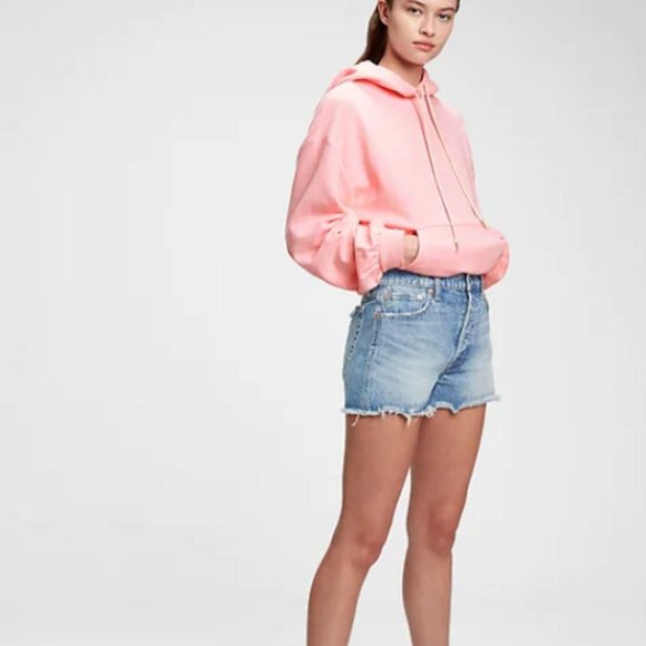 LADIES PINK HOODIE SWEATSHIRT Pink Super Soft Balloon Sleeve Medium Women Teen - Picture 2 of 4